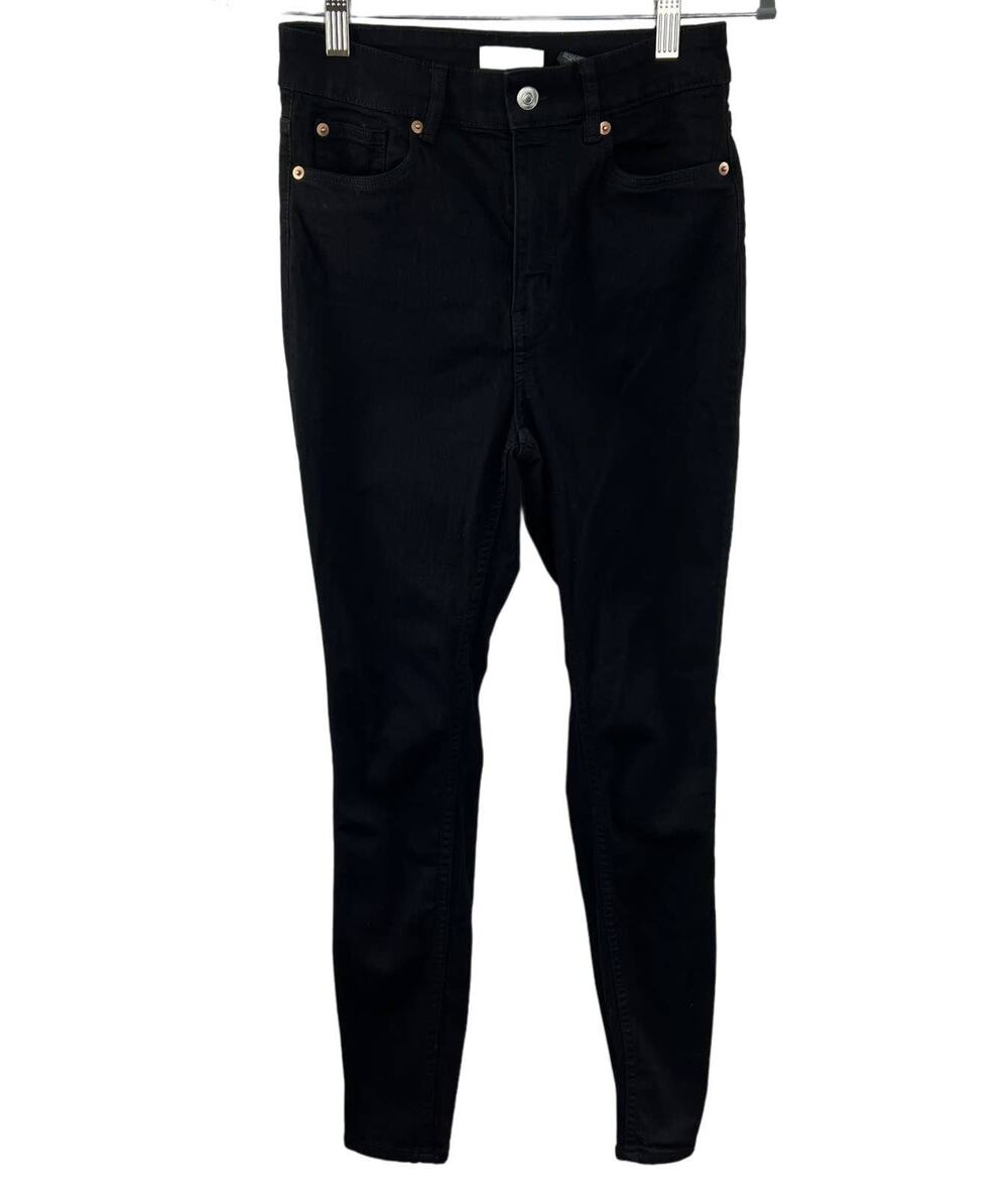 H&M Black 11" High Rise Ankle Skinny Jeans 5-Pockets Stretch Denim Women's 6